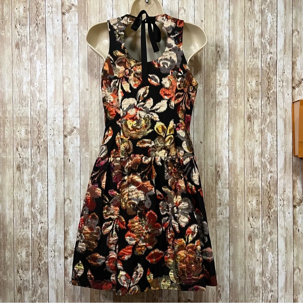 Anthropologie Leifsdottir Adelita Floral Shimmer Mini Dress, Size 4 - Picture 6 of 11